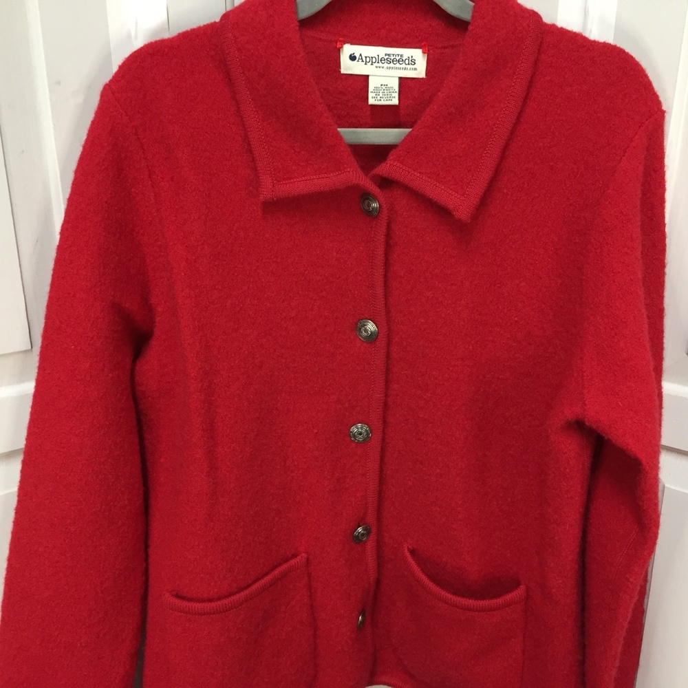 Appleseed's Red Wool Button Down Jacket - image 4